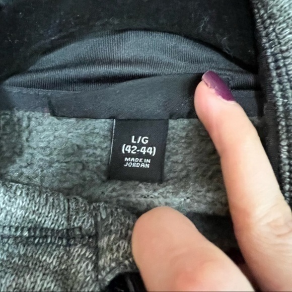 Swisstech Mens Fleece Jacket Gray Space Dye Zipper Pockets Mock Neck L - Picture 8 of 9